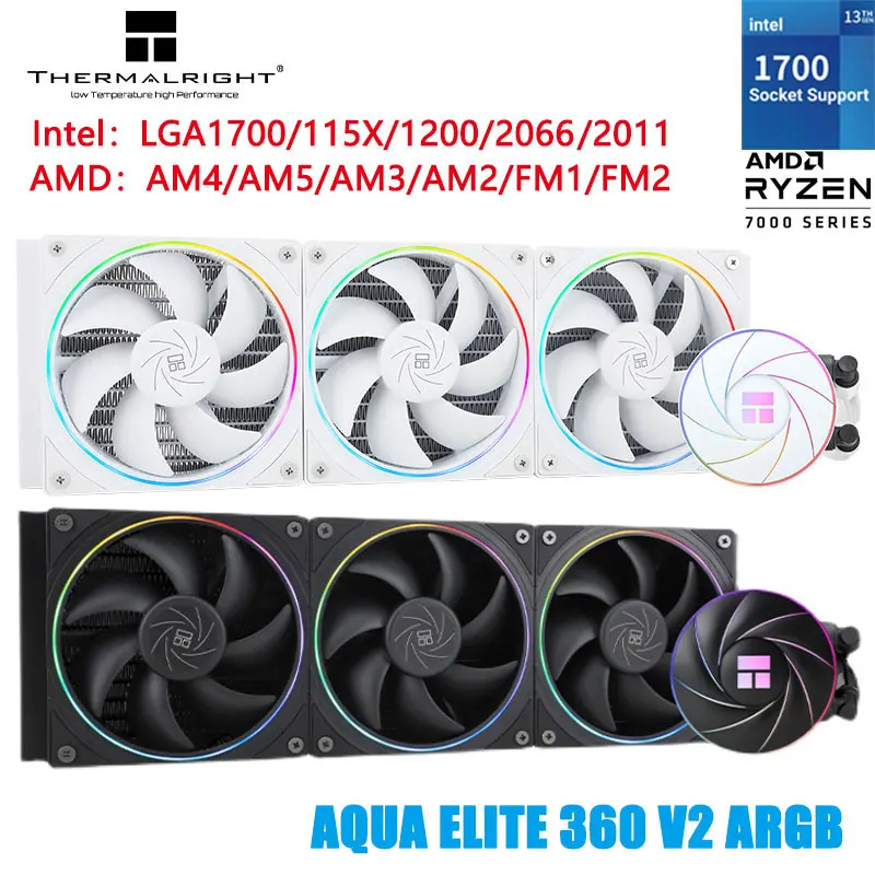 

Thermalright Aqua Elite White 360 V2 integrated water cold radiator supports multi -platform Intel LGA1700/115X/AMD AM4/AM5/AM5