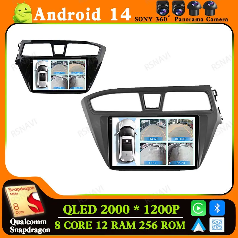 Автомагнитола Andoird 14 для Hyundai I20 RHD 2015 - 2018 BT 2DIN DSP 5G WIFI мультимедийный DVD Viedo плеер