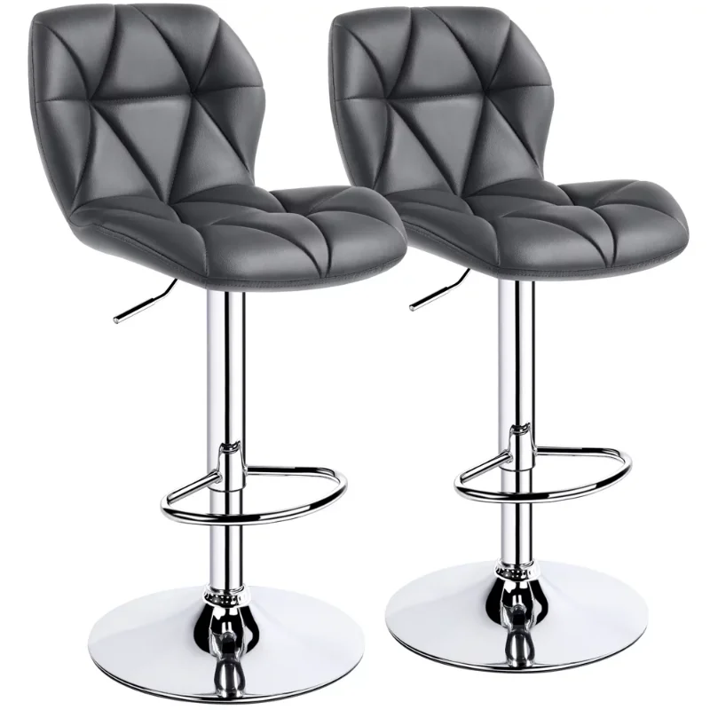 

Alden Design 2PCS Modern Adjustable Faux Leather Swivel Bar Stool