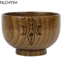 altar bowl handmade wood bowls ritual tableware ceremony moon divination astrological tool board game witchcraft prop supplies