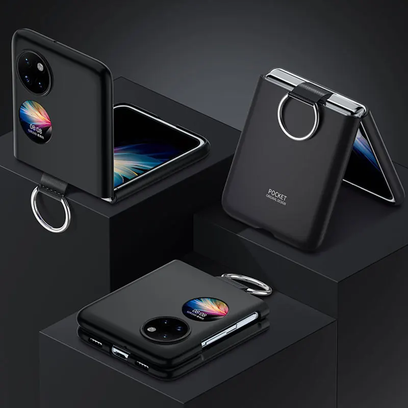 Модный Ультратонкий чехол с кольцом-держателем для Huawei P50 карманный жесткий