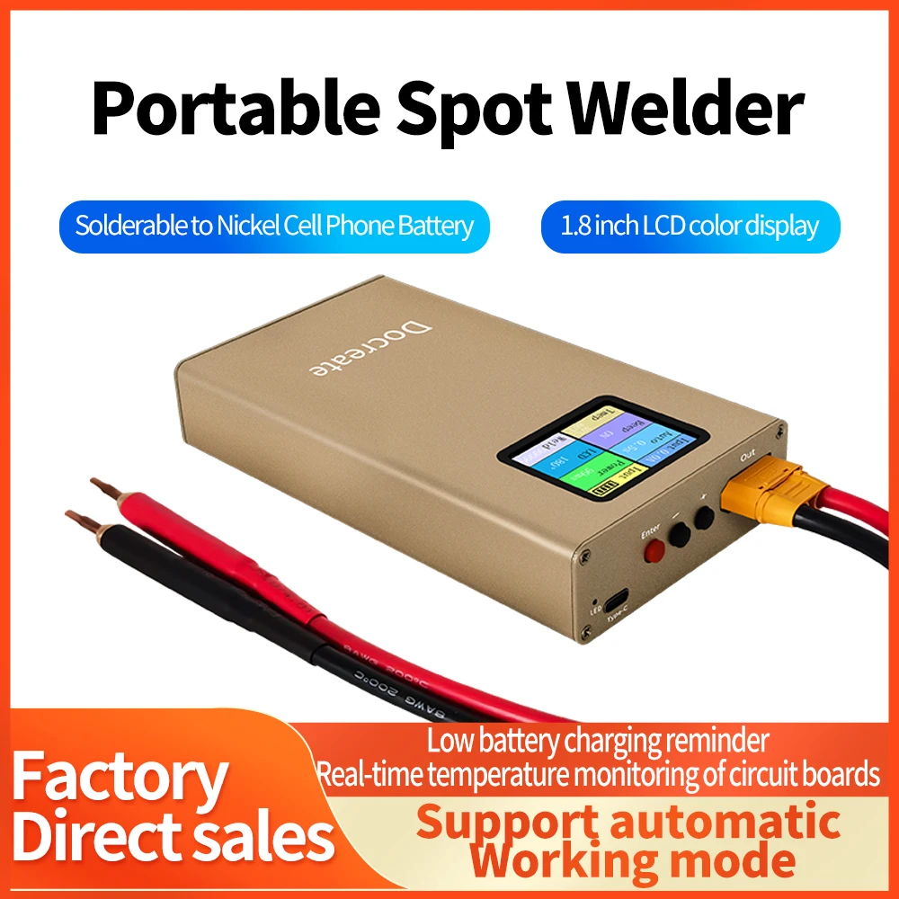 Mini Portable Spot Welder 1.8Inch LCD Rechargeable Spot Welding Machine Color Screen Display DIY 18650 Battery Pack