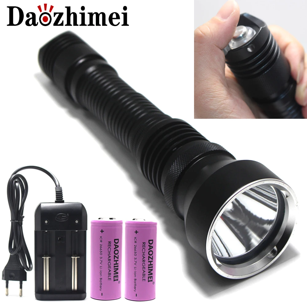 

Мощный супер-ярсветильник светодиодный фонарик для дайвинга XHP70.2, 6000 лм, Водонепроницаемость 100 м, подводный фонарь с 5 режимами для Акваланг...