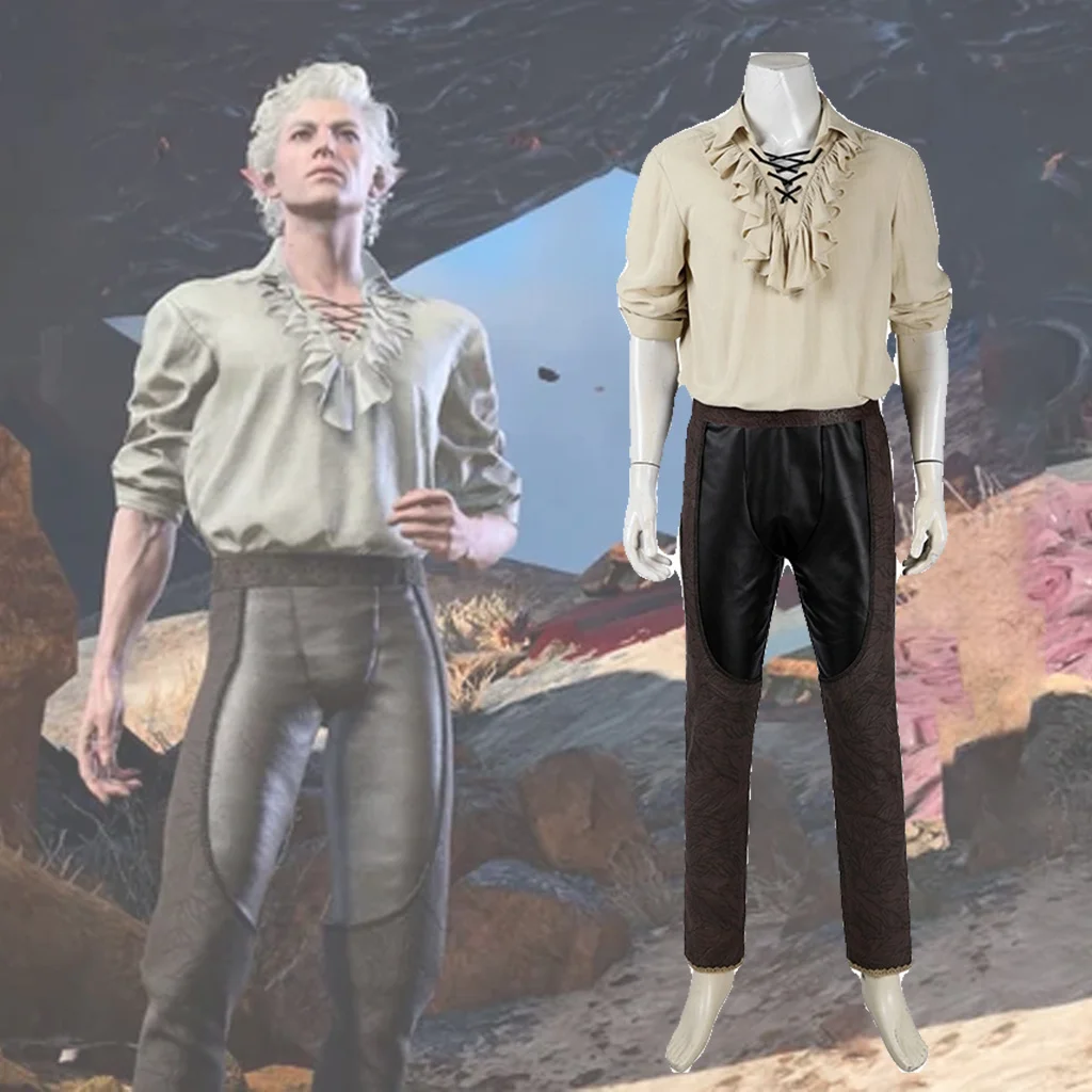 Костюм для косплея Gate 3 Astarion Fantasia полный комплект из рубашки и брюк в