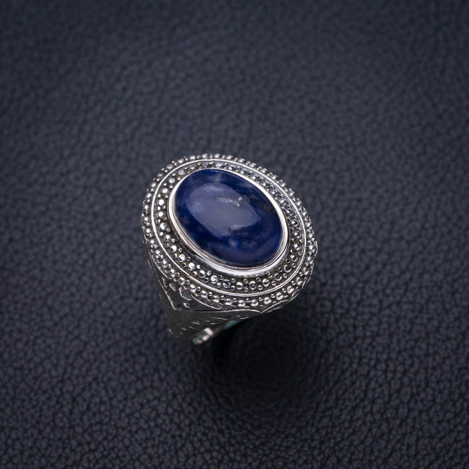 

StarGems Natural Lapis Lazuli Handmade 925 Sterling Silver Ring 8 E7411