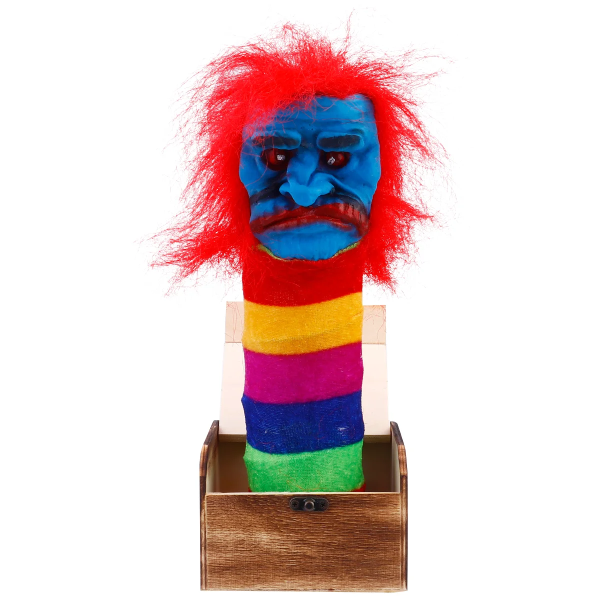 

Halloween Prank Scare Box Wooden Scary Witch Funny Toy with Horror Sound and Light Without Battery random color