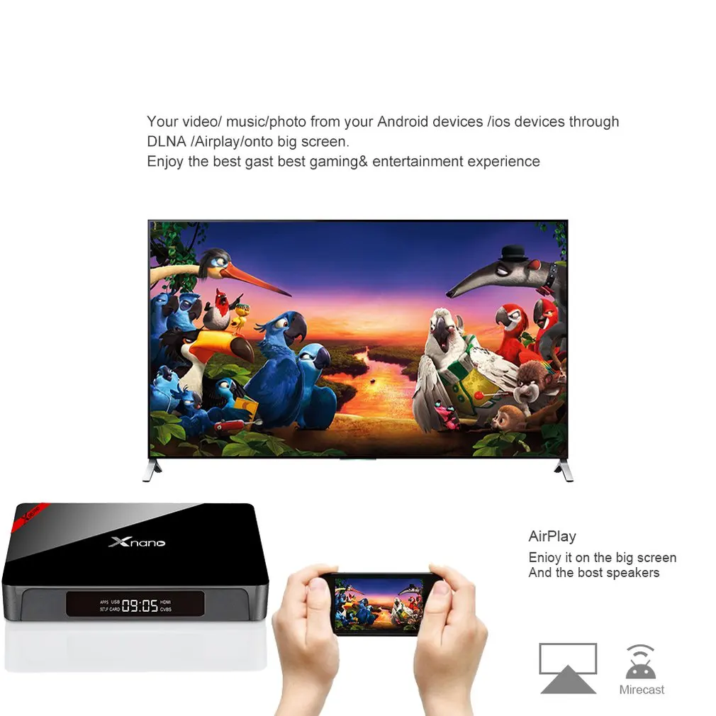 Приставка Смарт-ТВ Amlogic S905X Android 6 0 4K 4 ядра 2 ГГц 1 + 8 Гб Wi-Fi |