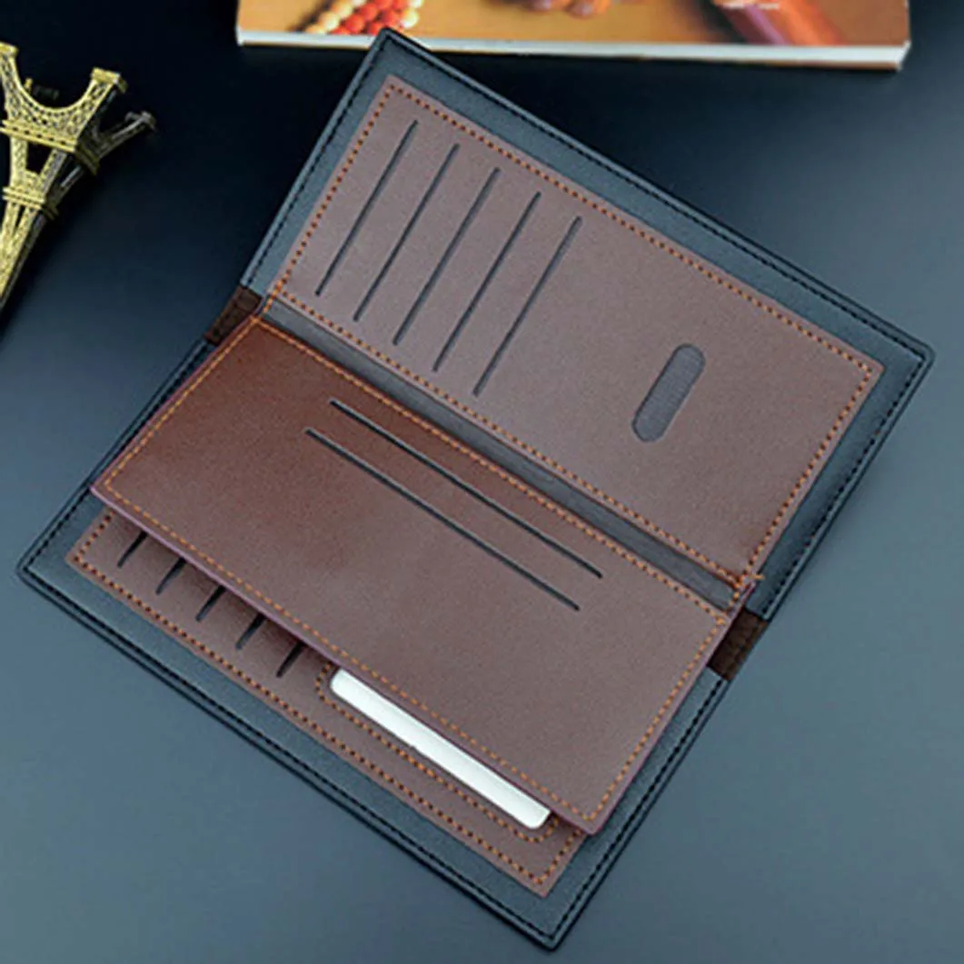 

Contrast Color Long Wallet Suit Bag For Men Large Capacity Portable Coin Purse Gift For Birthday