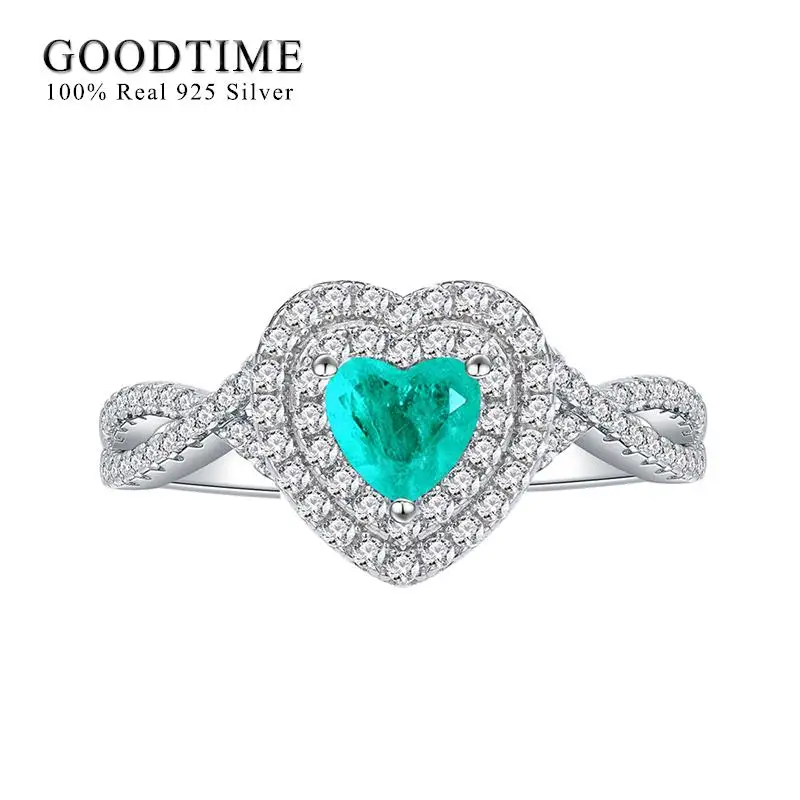 Роскошное облегающее кольцо, подарок, чистый 100% искусственный серебро, любовь, сердце, Palaiba, каменное кольцо для женщин, ювелирные изделия для годовщины невесты Роскошное облегающее кольцо, подарок, чистый 100% искусственный серебро, любовь, сердце, Palaiba, каменное кольцо для женщин, ювелирные изделия для годовщины невесты