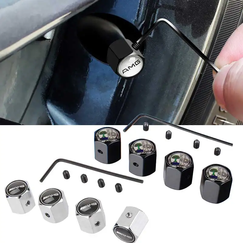

Car Tyre Wheel Stem Air Valve Anti-theft Cover for Mercedes Benz GLA GLC ML W202 W210 W203 W204 W205 W211 W212 W176 CLK GLB GLE