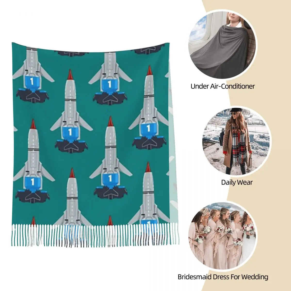 Thunderbird 1 шарф Thunderbirds TV оригинальная серия шарфы с кисточками для женщин шали и