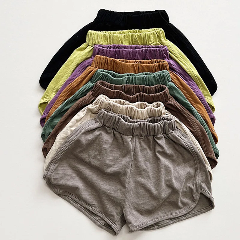 

Детские шорты для мальчиков, повседневные однотонные детские шорты, штаны для мальчиков и девочек, тонкие летние свободные шорты, тонкая детская одежда
