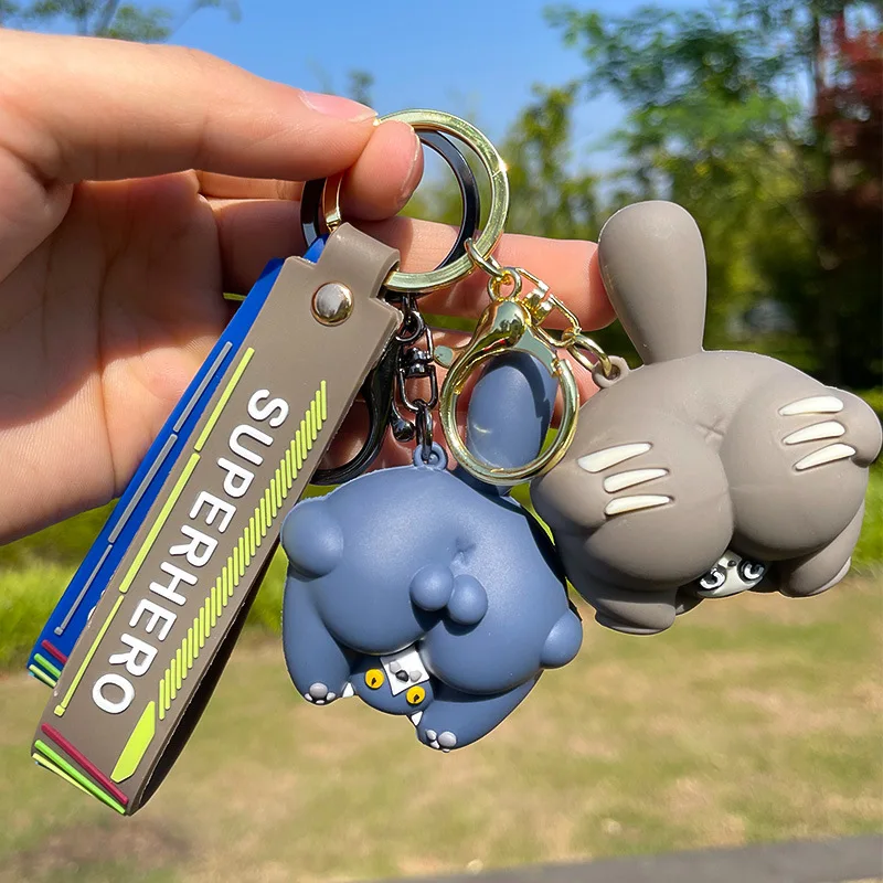 Новые милые Брелоки для ключей с котом Мультяшные Коты задница брелок женщин