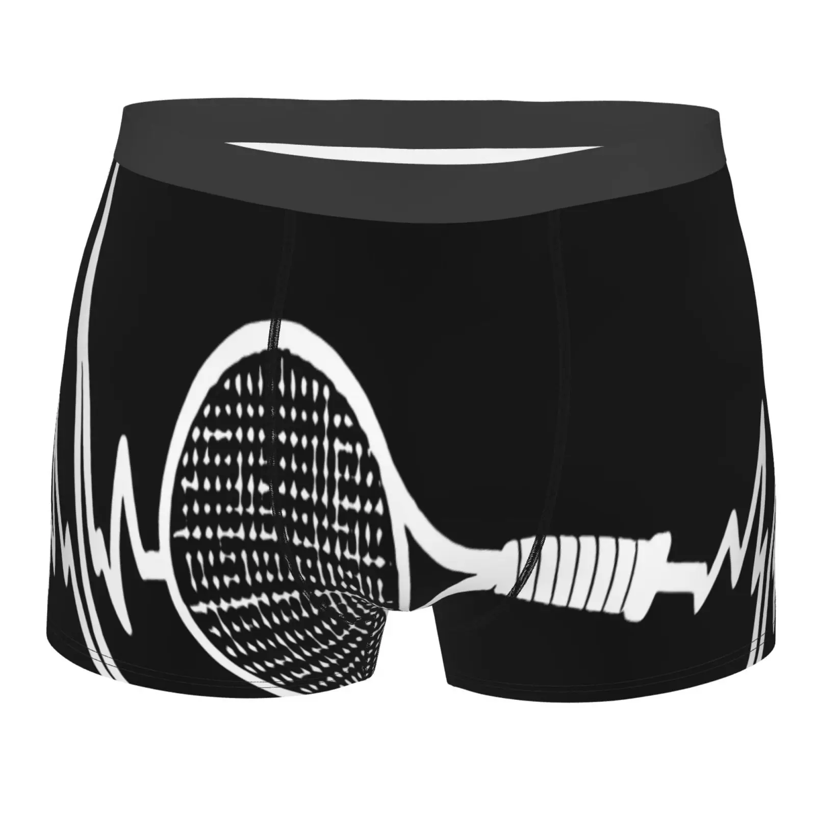 

Трусы-боксеры мужские/женские, теннисная ракетка, сердцебиение, пикантное нижнее белье, сетчатый карман, большие размеры 4Xl