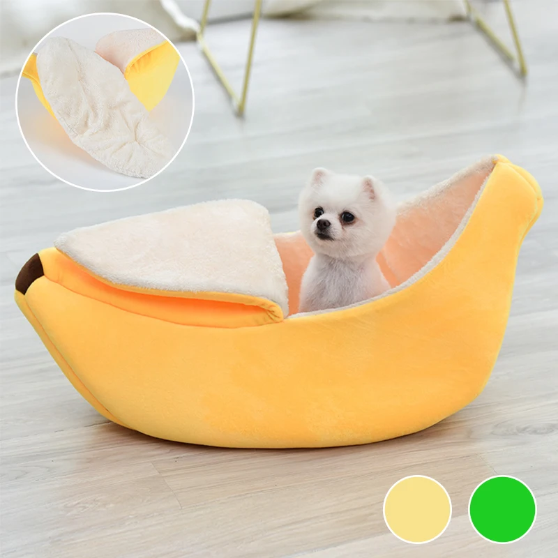 

Cat Bed Dog House Warm Cozy Puppy Cushion Kennel Banana Shaped Soft Pet Sofa Cute Sleeping Bag For cats Dogs Small Animals