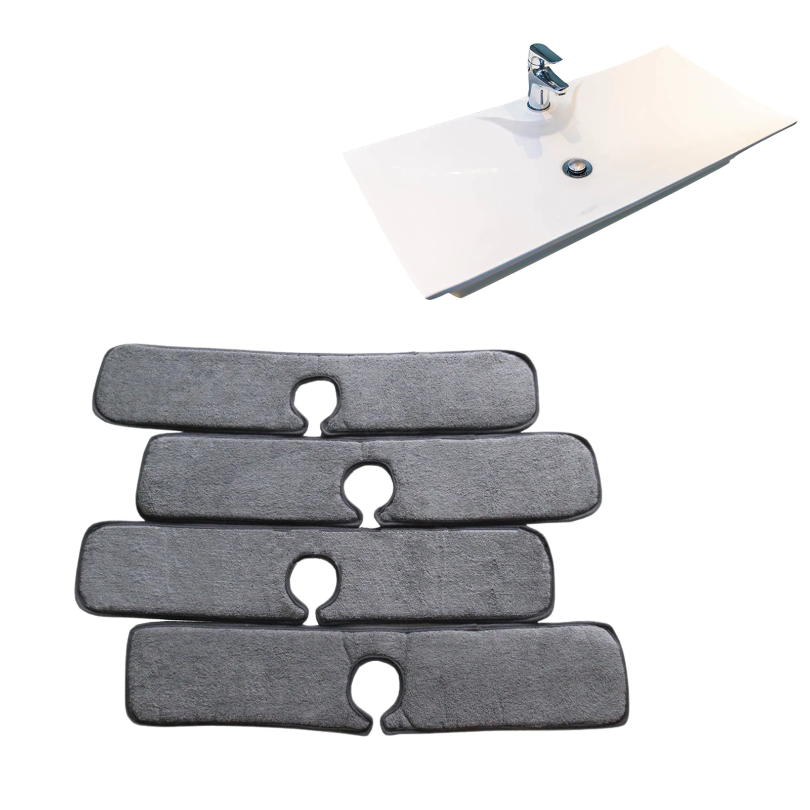 

Faucet Absorbent Mat 4PCS Microfiber Kitchen Faucet Absorbent Mat Sink Splash Guard Behind Faucet For Countertop Bathroom