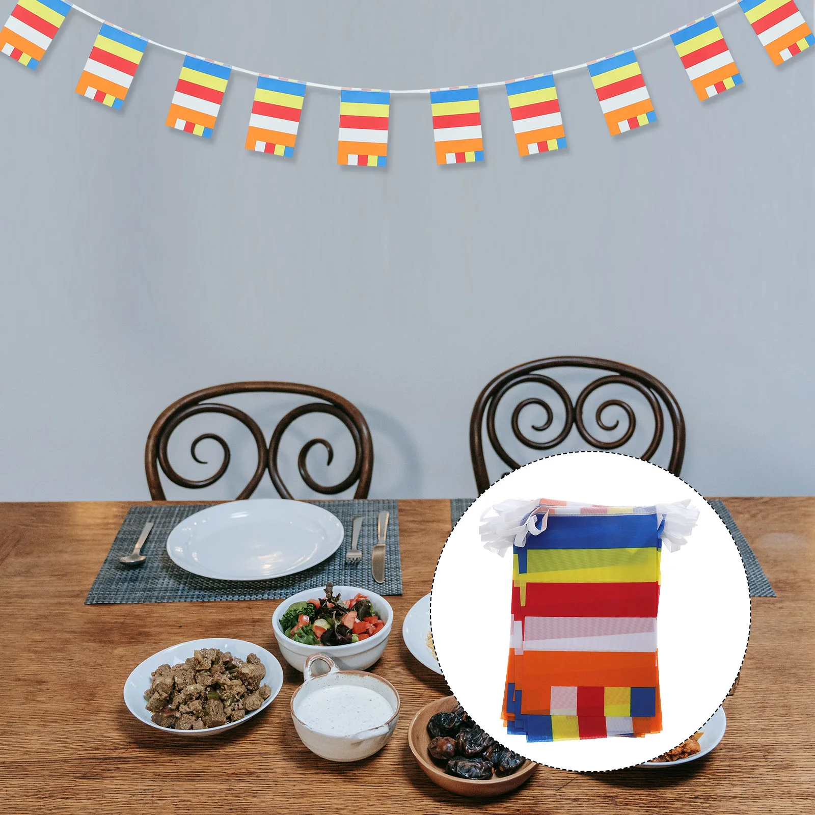 

Flag Out Door Decor Hanging Banner Five Elements Polyester Pray