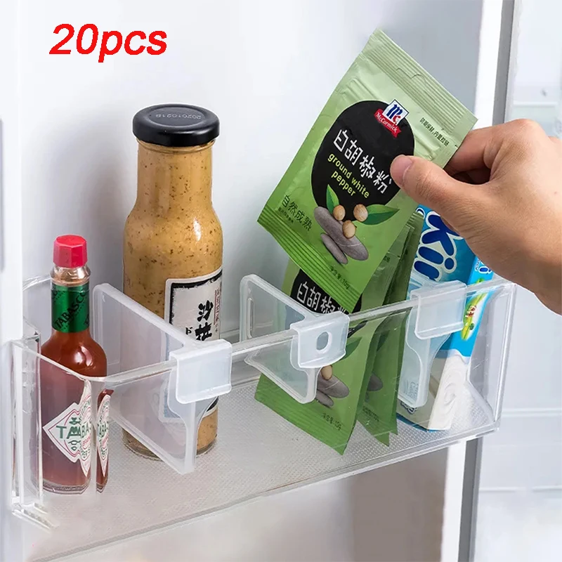 

Refrigerator Partition Extendable Fridge Food Storage Rack Drugs Cosmetics Separating Shelves Divider Kitchen Gadgets 10/20Pcs