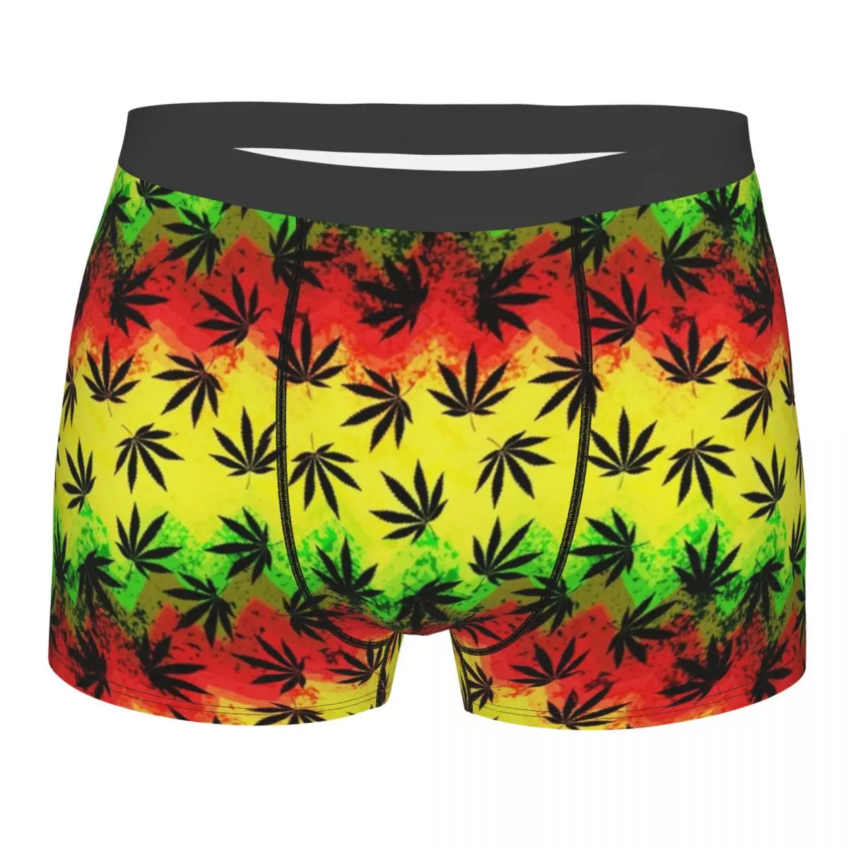 

Мужское нижнее белье с изображением листьев марихуаны, натуральные боксеры, шорты, трусы, новинка, мужские трусы из полиэстера