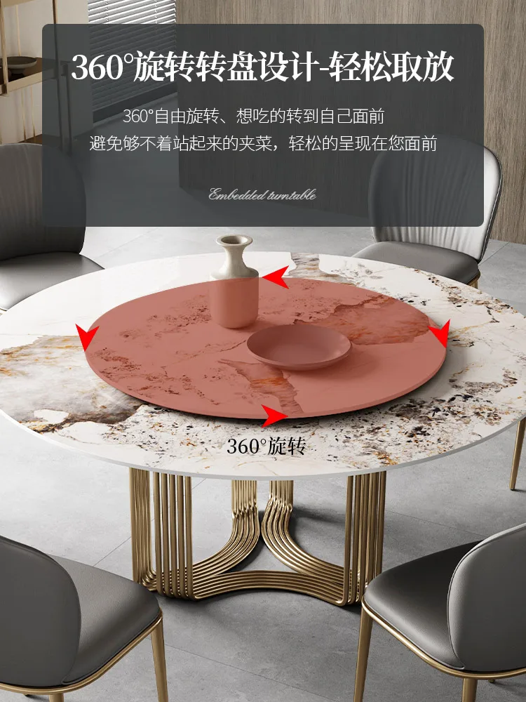 Светильник роскошный круглый стол маленький Современный Простой Мраморный