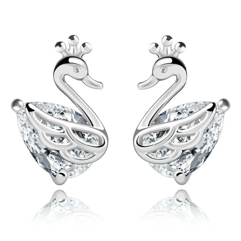 

Small Goose Cute Earrings Women's Silver Earrings Crown Swan Earrings Jewelry for Women Designer Earrings