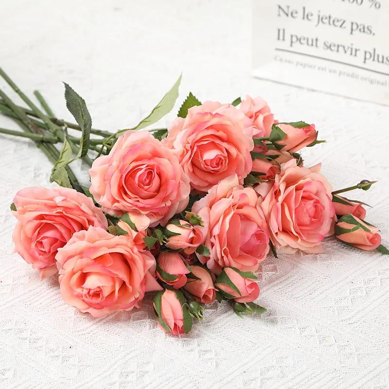 

Artificial Rose Flower Pink Rose Simulation Feel Moisturizing Fake Flower for Wedding Rose Decoration Home Decor Shooting Props