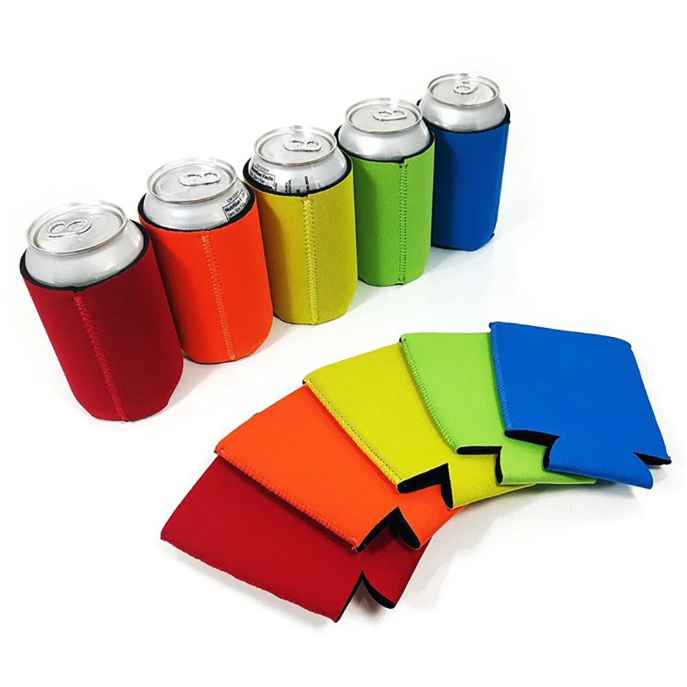

50pcs Portable Cup Cover Beer Sleeves Camping Can Cup Soda Cover Neoprene Drink Cooler Bottle Outdoor Sleeve random color
