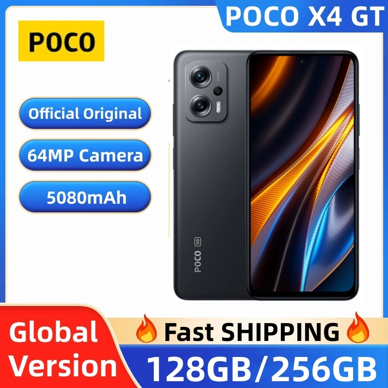 

Global Version POCO X4 GT 5G 128GB/256GB Dimensity 8100 144Hz 6.6" DotDisplay 64MP Triple Camera 67W Charging NFC Mobile Phone