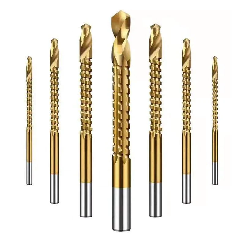 

6pcs 3-8mm Titanium Coated Hss Drill Bits Set Metal Stainless Wood Drilling Hole tools Drill Coated Woodworking Twist Drill Bit