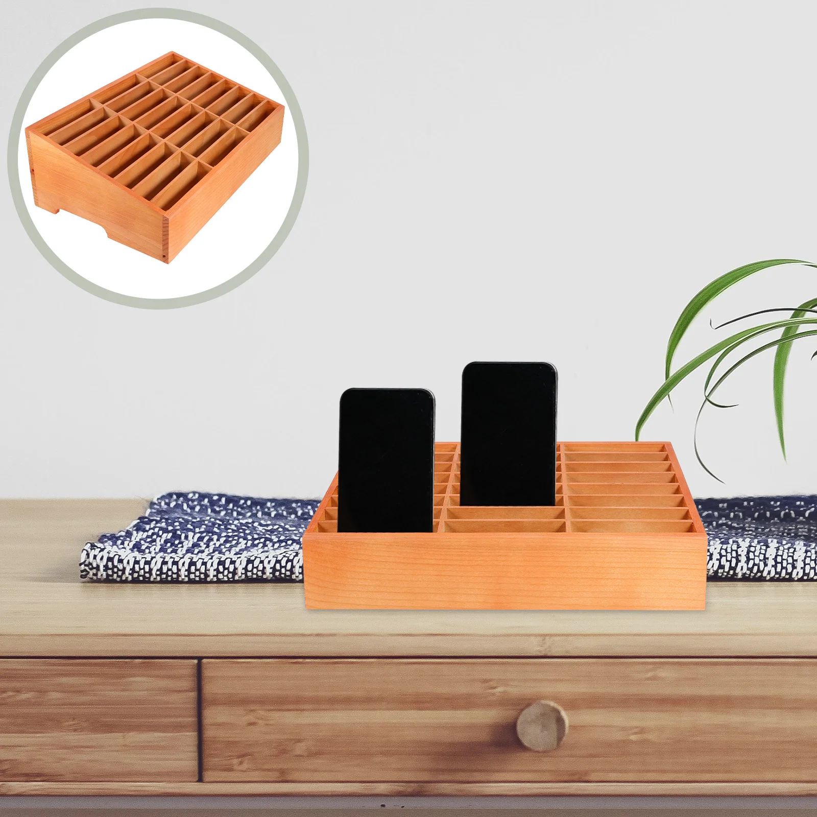 

Desktop Holder Telephone Organizer Multiple Wood Cell The Call Storage Container