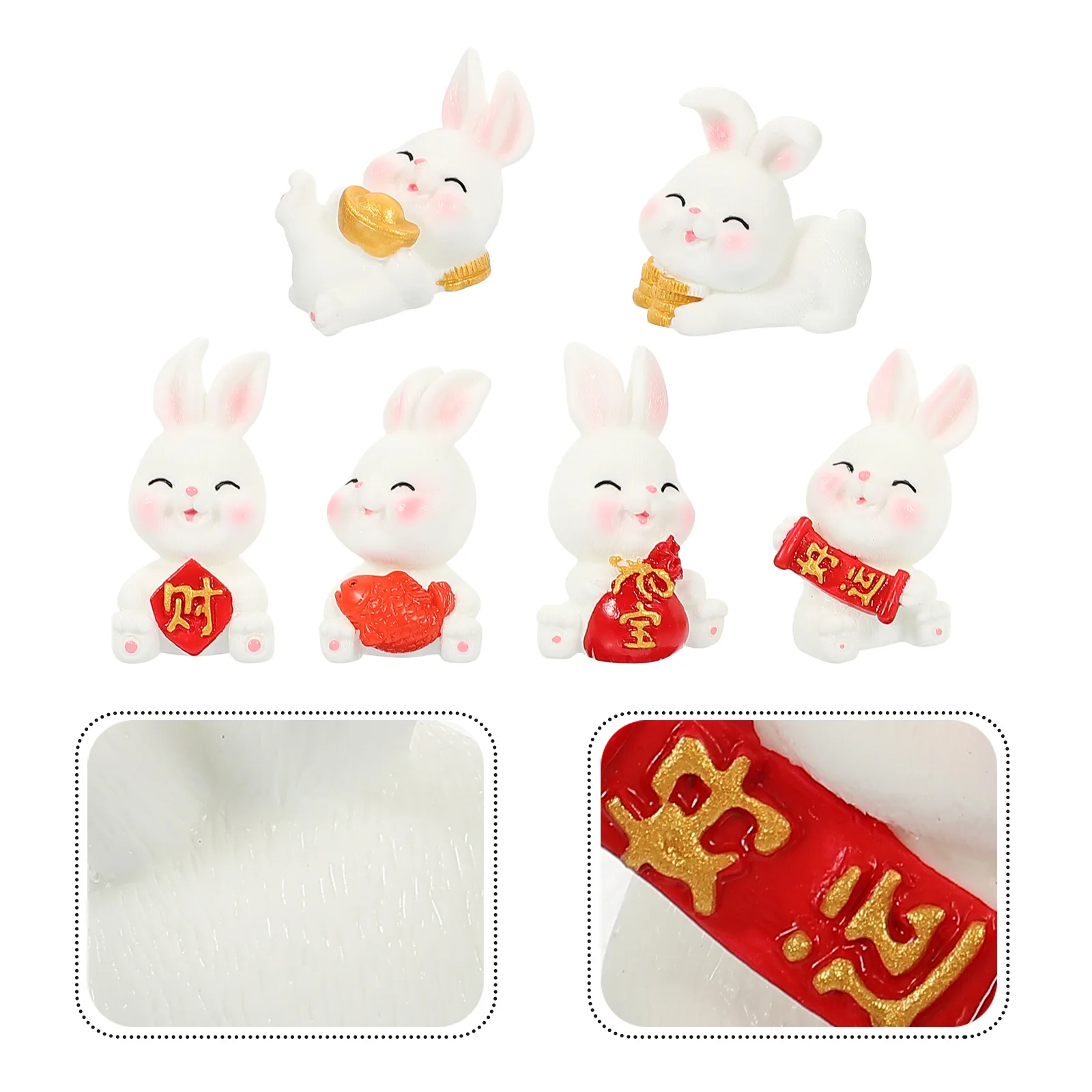 

Rabbit Bunny Year Miniature Figurines Statue Figurine New Mini Chinese Landscape Garden Miniatures Ornament Figure Micro Animal