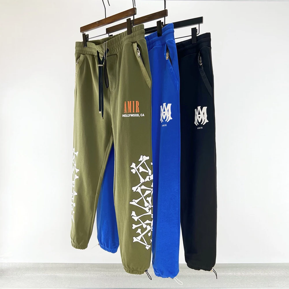

2022fw AMR Sweatpants Letter Logo Print Pants Men Women High Quality Cotton Sweatpants Drawstring Pants Fashion Streetwear