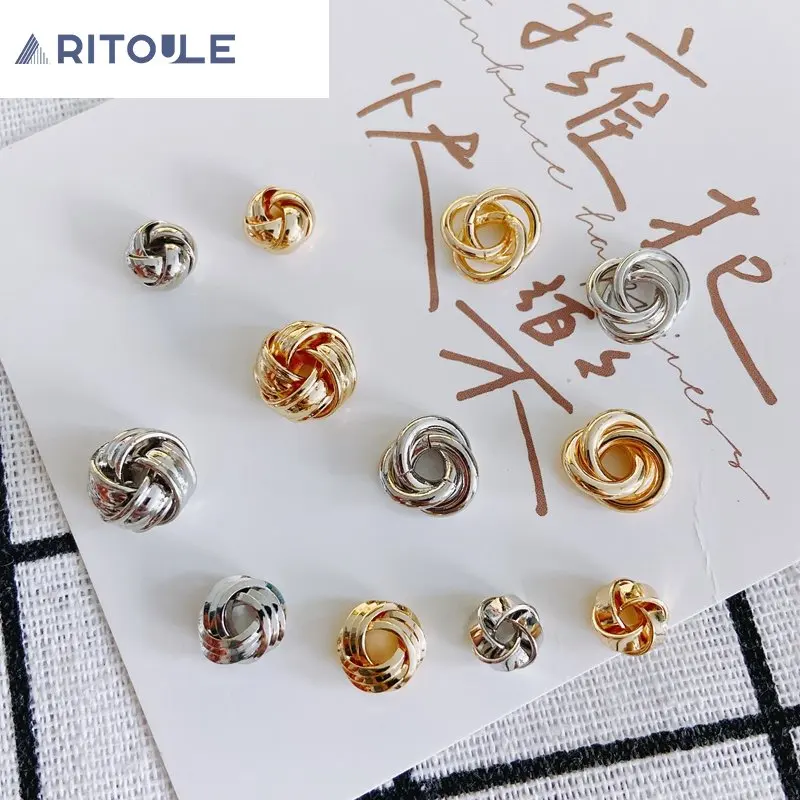 Изогнутое медное кольцо 14 к с золотым покрытием прокладка тройной цветок