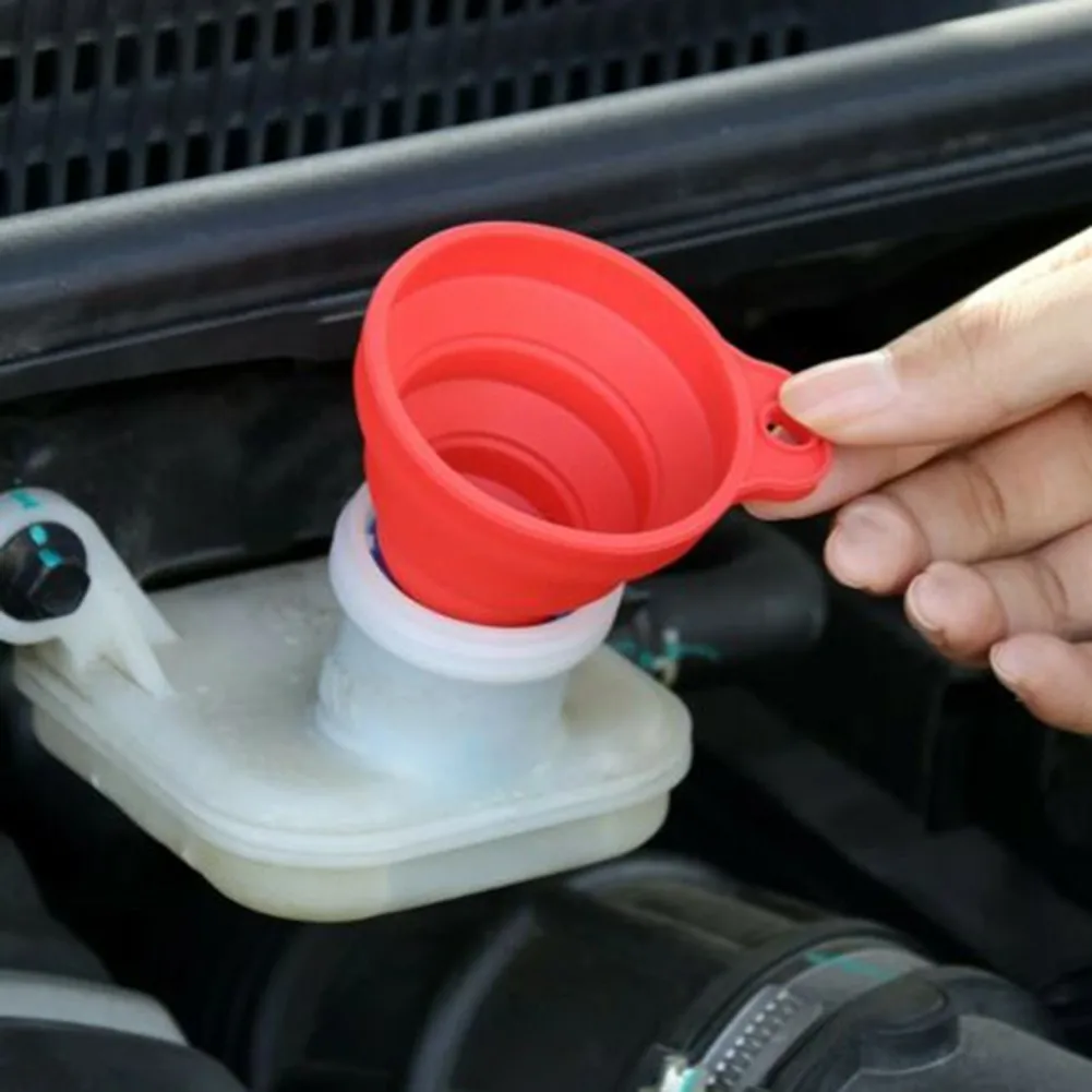

Brand New Car Funnel Collapsible Silicone Foldable Oil Silicone Space Saving Top