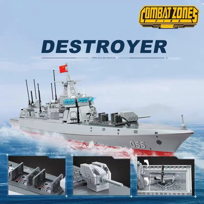

Navy Military WW2 Warship Cruiser Building Blocks City Police Aircraft Carriers Destroyer Model Bricks Battleship Weapon Toy MOC