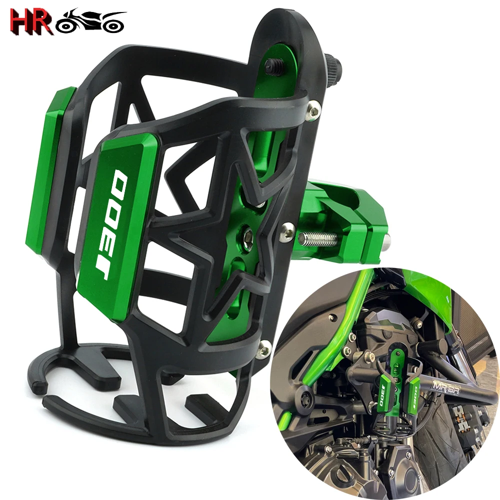 

2022 NEW For Kawasaki J300 j300 J 300 Motorcycle Beverage Water Bottle Cage Drink Thermos Cup Holder Accessories Green Black
