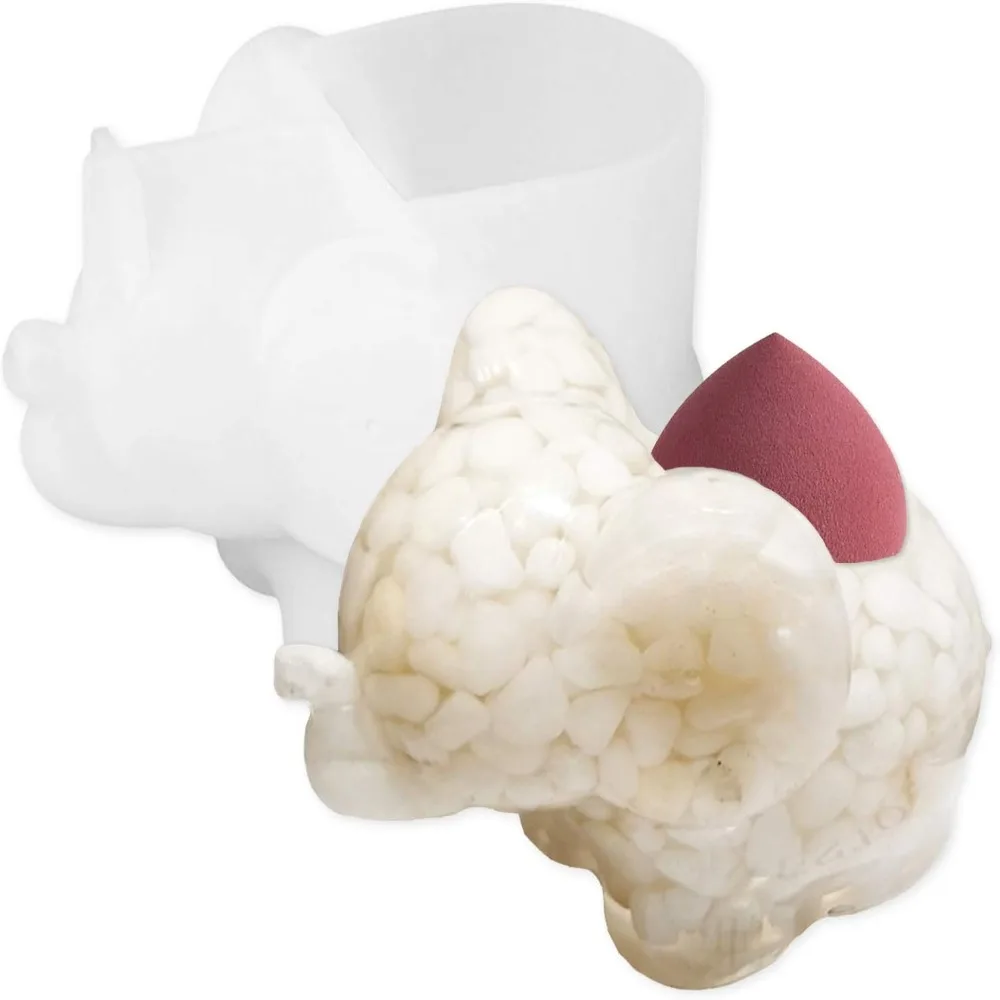 

Форма для эпоксидной смолы в форме белого слона, маленькая силиконовая форма для хранения украшений в форме животного, 4,8 дюйма