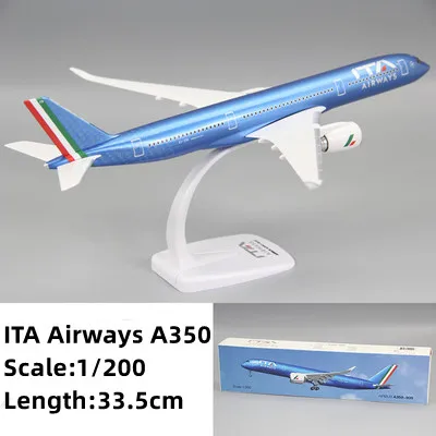 

33.5cm Scale 1:200 ABS Plastic Air Italian ITA Airways Airbus A350-900 Airlines Aircraft Assembled Assembly airplane model Plane