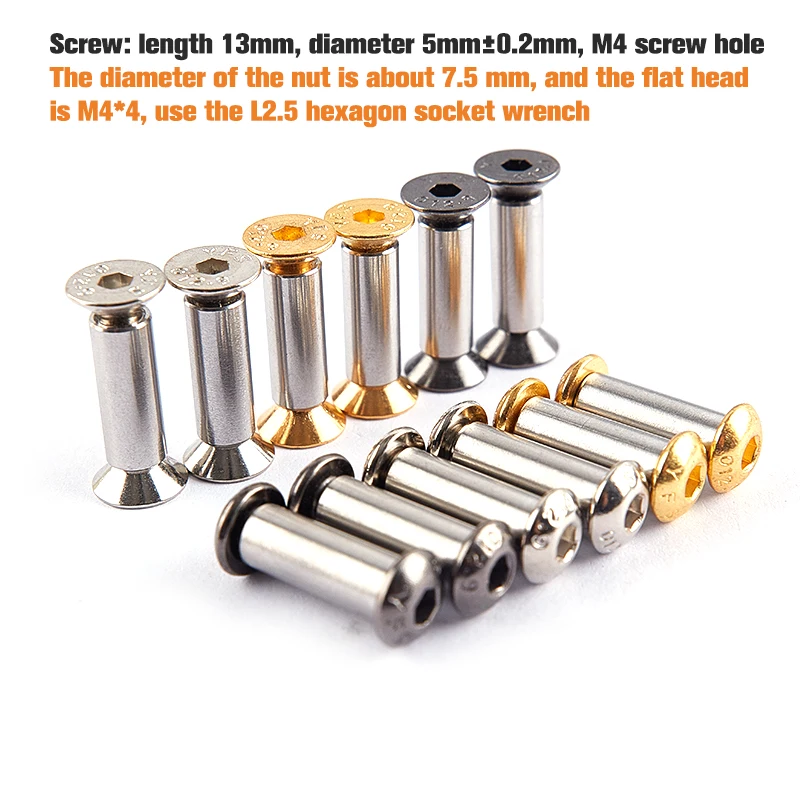 

2Pcs M4 Knives Screw Rivet For DIY Material Knife Handle Plate Fastening Screw