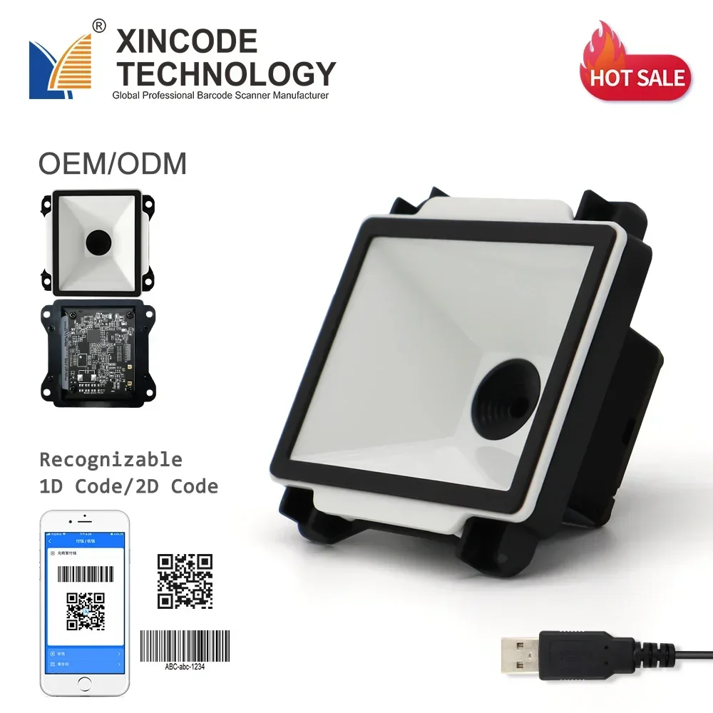 Фото Новый модуль сканера штрих-кодов Xincode Mini 2D для Arduino, встраиваемый настенный считыватель QR и штрих-кодов, модуль RS232 TTL для киосков №1