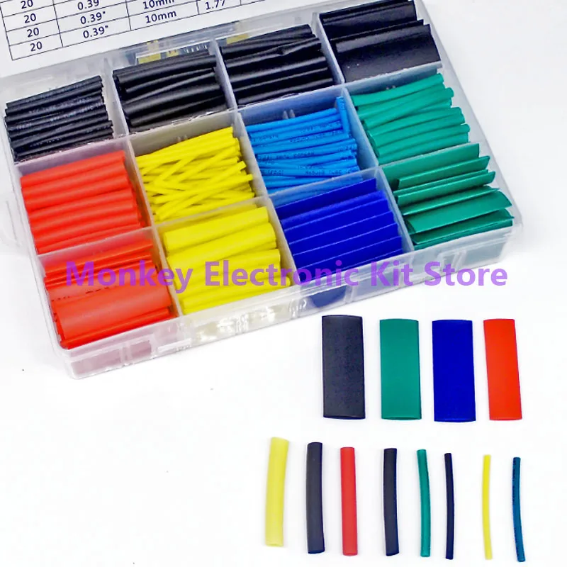 530 шт. термоусадочные трубки изоляционные гибкие Термоусадочные Защитные для
