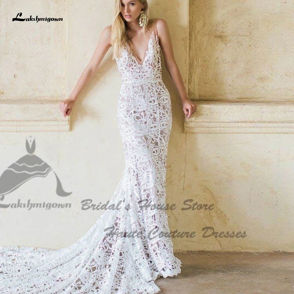 Lakshmigown пикантное богемное свадебное платье 2022 с глубоким V-образным вырезом