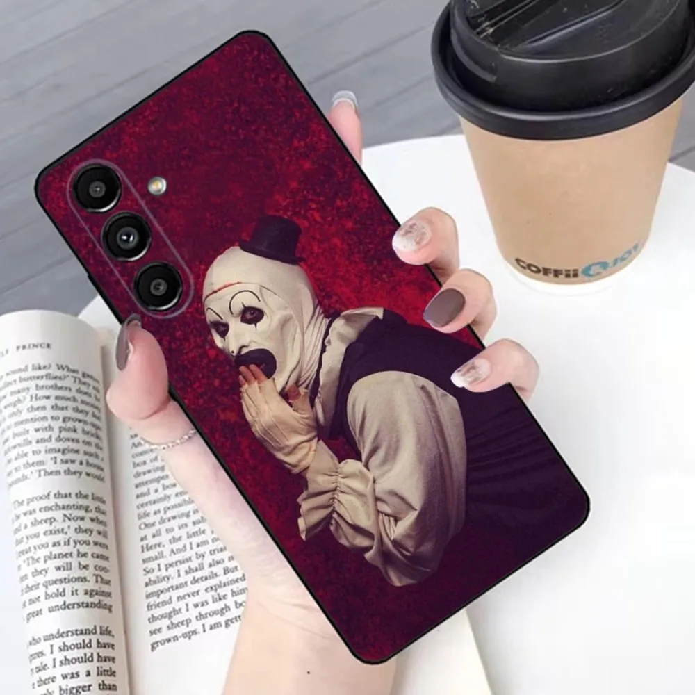 Art the Clown horror T-Terrifier Phone Case For Samsung S 25 24 21 22 23 30 20 Ultra Plus Fe Lite Note 10 9 5G Black Soft