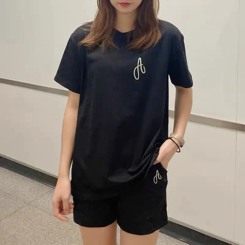 

Women's Tracksuit Summer Set Female Sport Shorts Running Shorts Two Piece Suits Fitness Suit Girls High Waist Shorts Pants A15