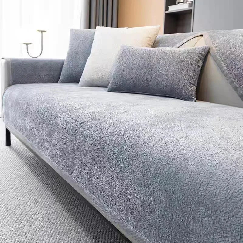 Утолщенный плюшевый чехол для дивана в гостиную 1/2/3/4-местный нескользящий