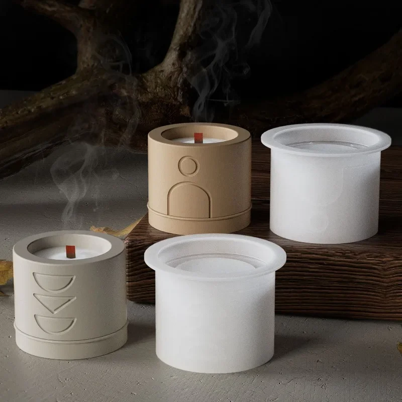 Бетонная чашка для свечей силиконовая форма сделай сам цилиндр с геометрическим