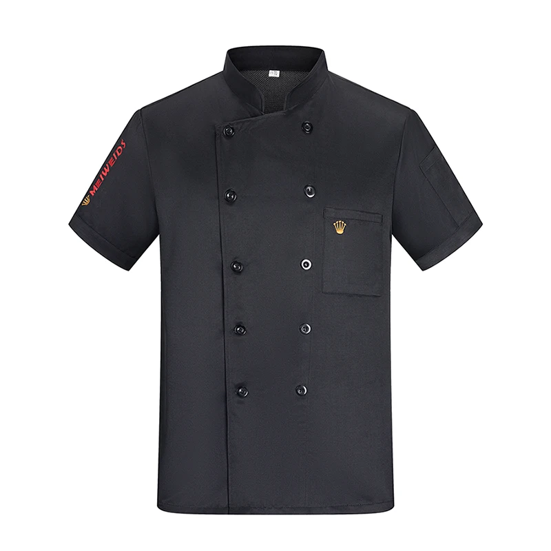 

Master Chef Uniform Shirt Unisex Short Sleeve Restaurant Catering Kitchen Jacket Sushi Cafe Pastry Bakery Waiter Hotel Cook Coat