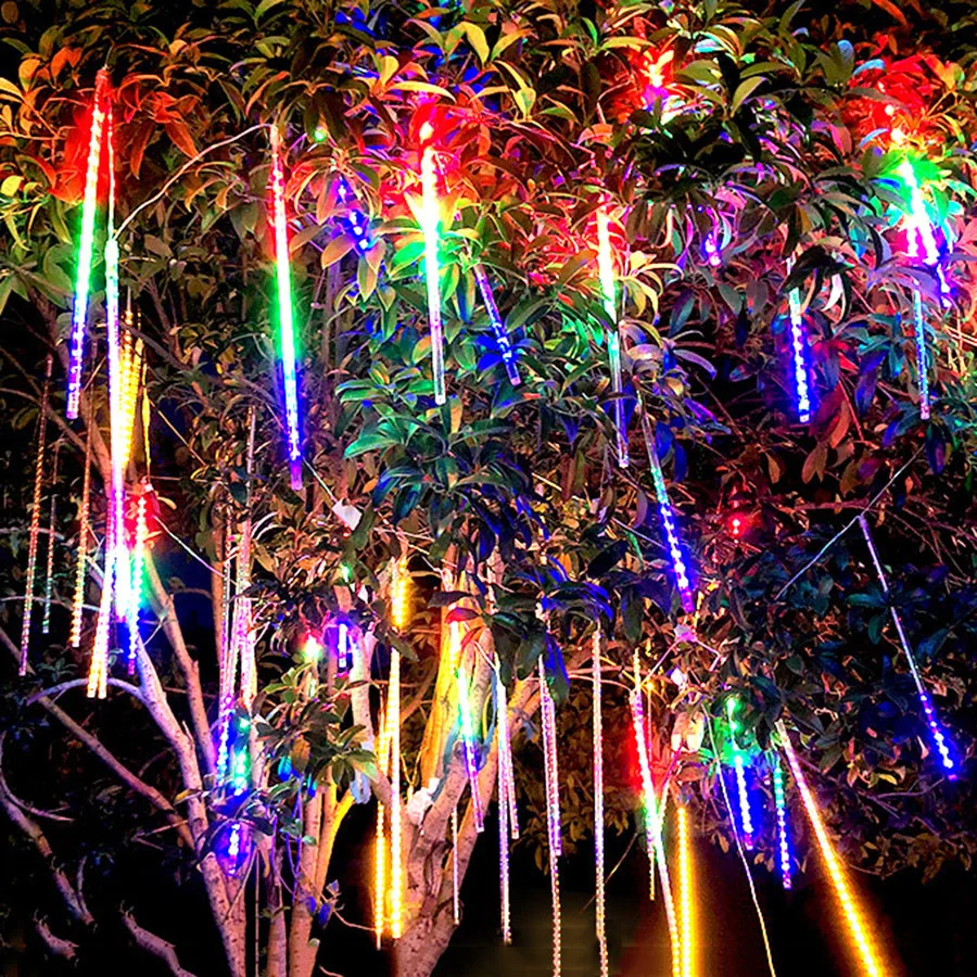 

Twinkle Star Meteor Shower Rain Lights Outdoor Valentine String Lights 8 Tubes 288 LED Icicle Light Snow Falling Christmas Light