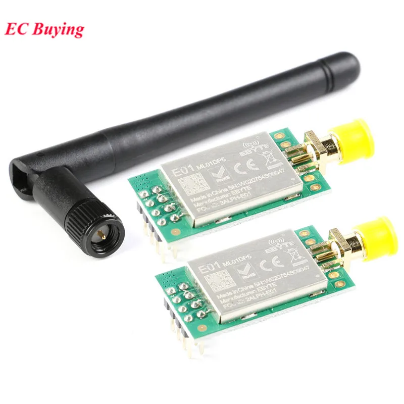 Nrf24l01 E01-ML01DP5 Ebyte 20 дБм большой диапазон 2100 м SPI NRF24L01 + PA + LNA 2,4 ГГц RF WiFi беспроводной модуль приемопередатчика антенна