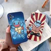 pok%c3%a9mon anime squirtle phone cases for iphone 13 12 11 pro max xr xs max 8 x 7 se 2020 couple anti drop soft cover gift